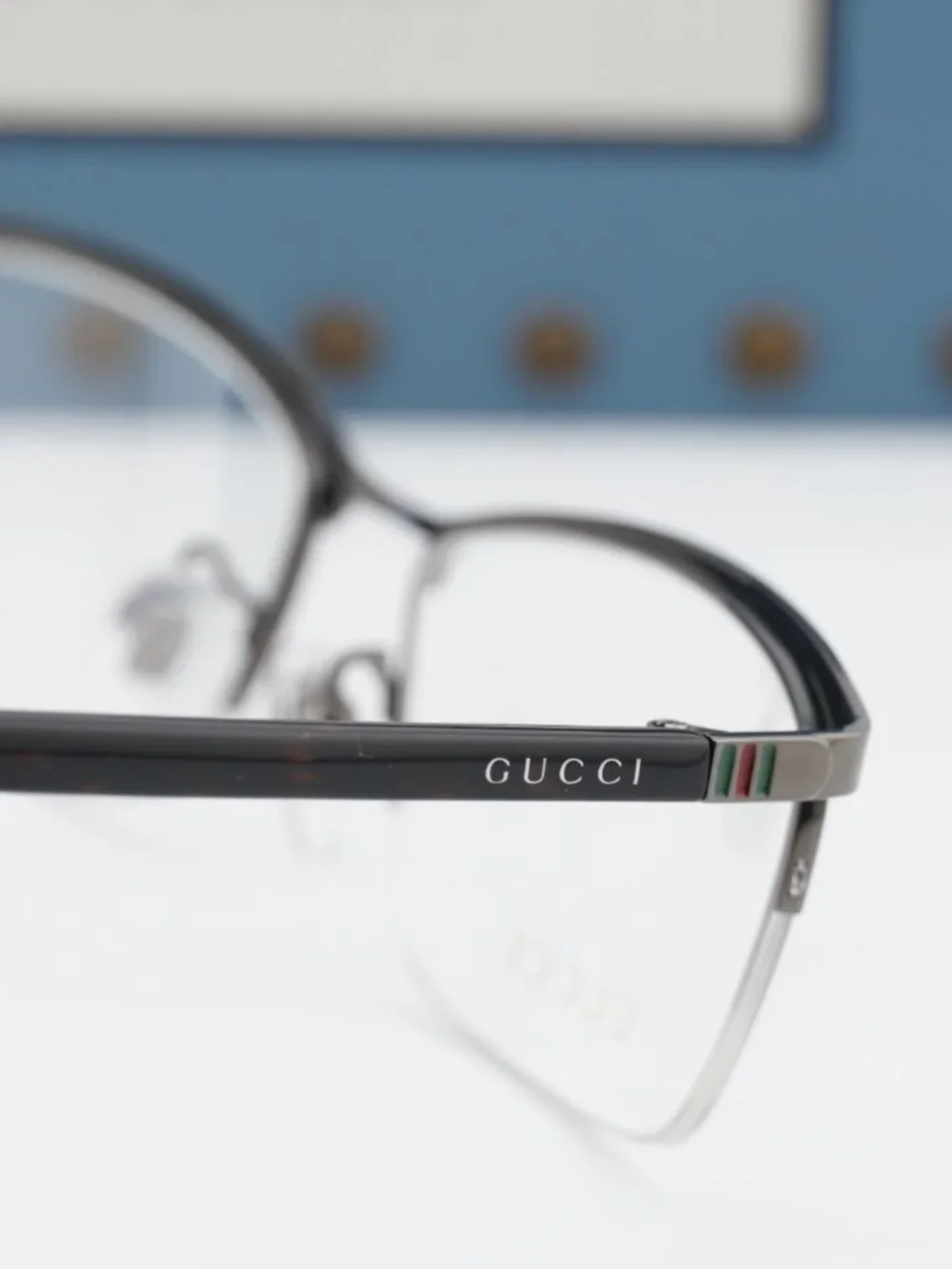 Gucci GG0856OJ 003 Rectangle Eyeglasses 56mm - Ruthenium